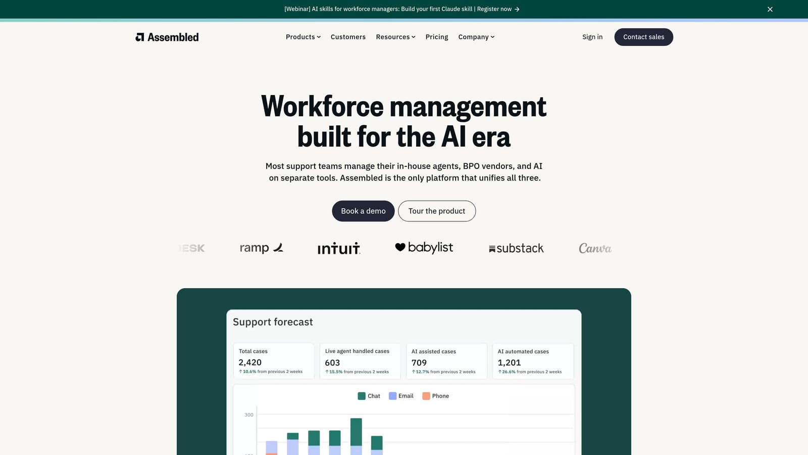 Screenshot of Assembled website