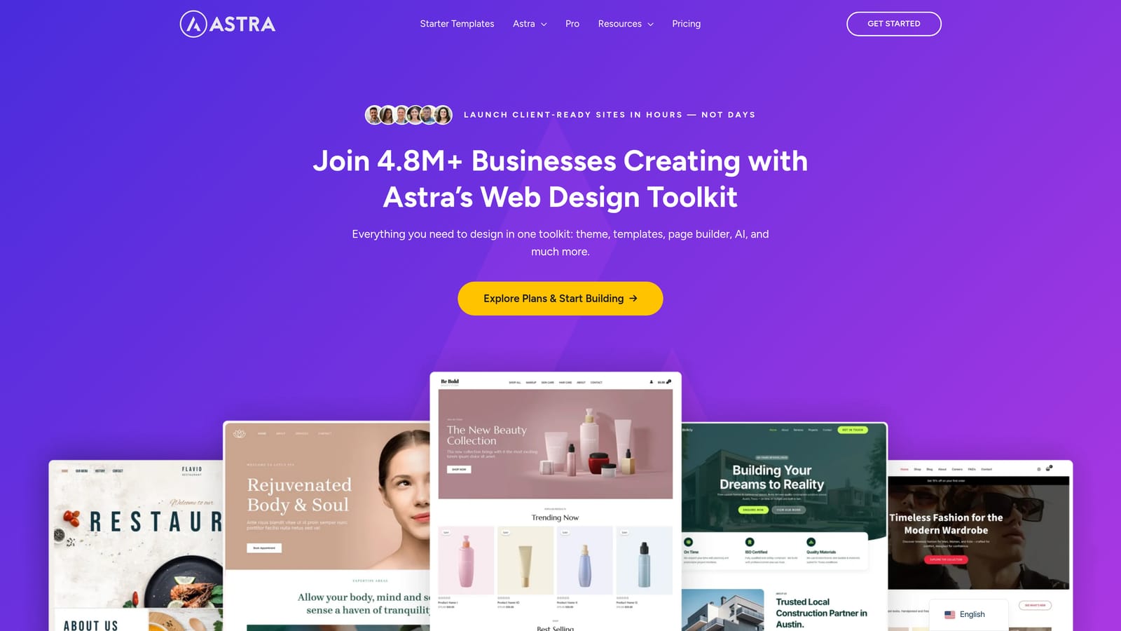 Screenshot of Astra website