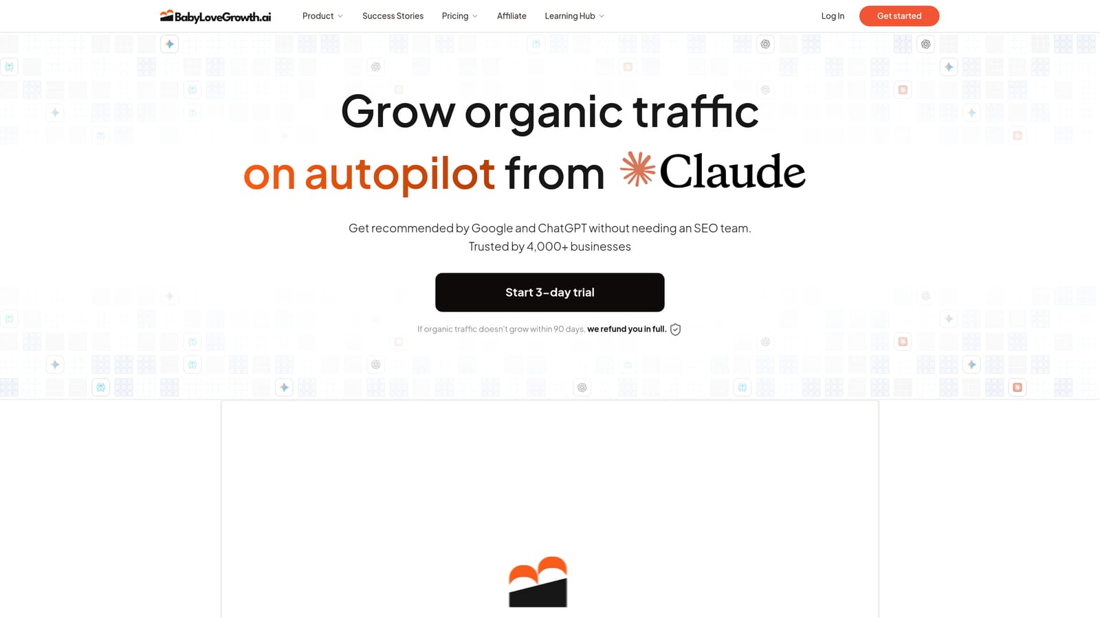 Screenshot of BabyLoveGrowth.ai website