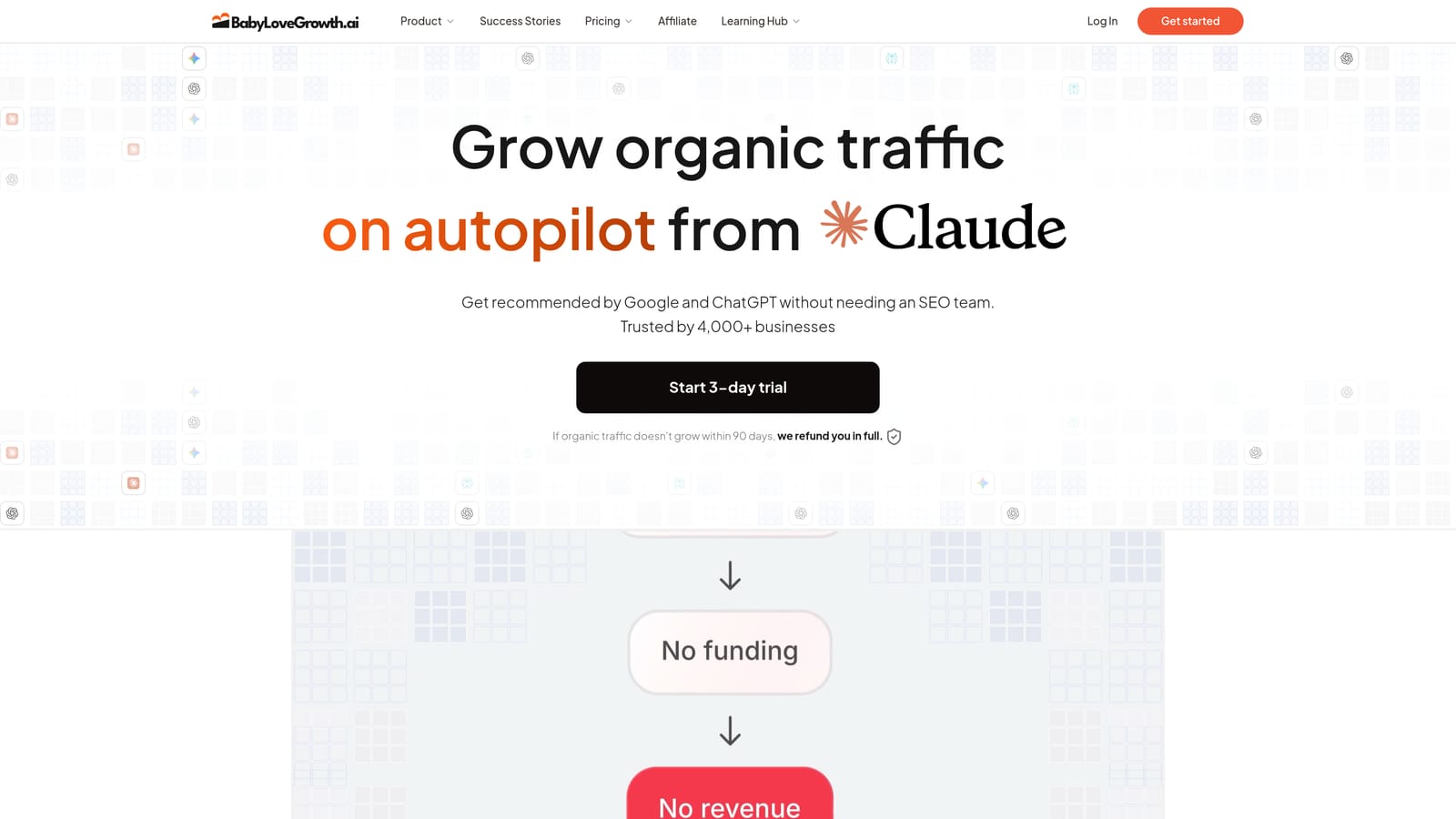 Screenshot of BabyLoveGrowth.ai website