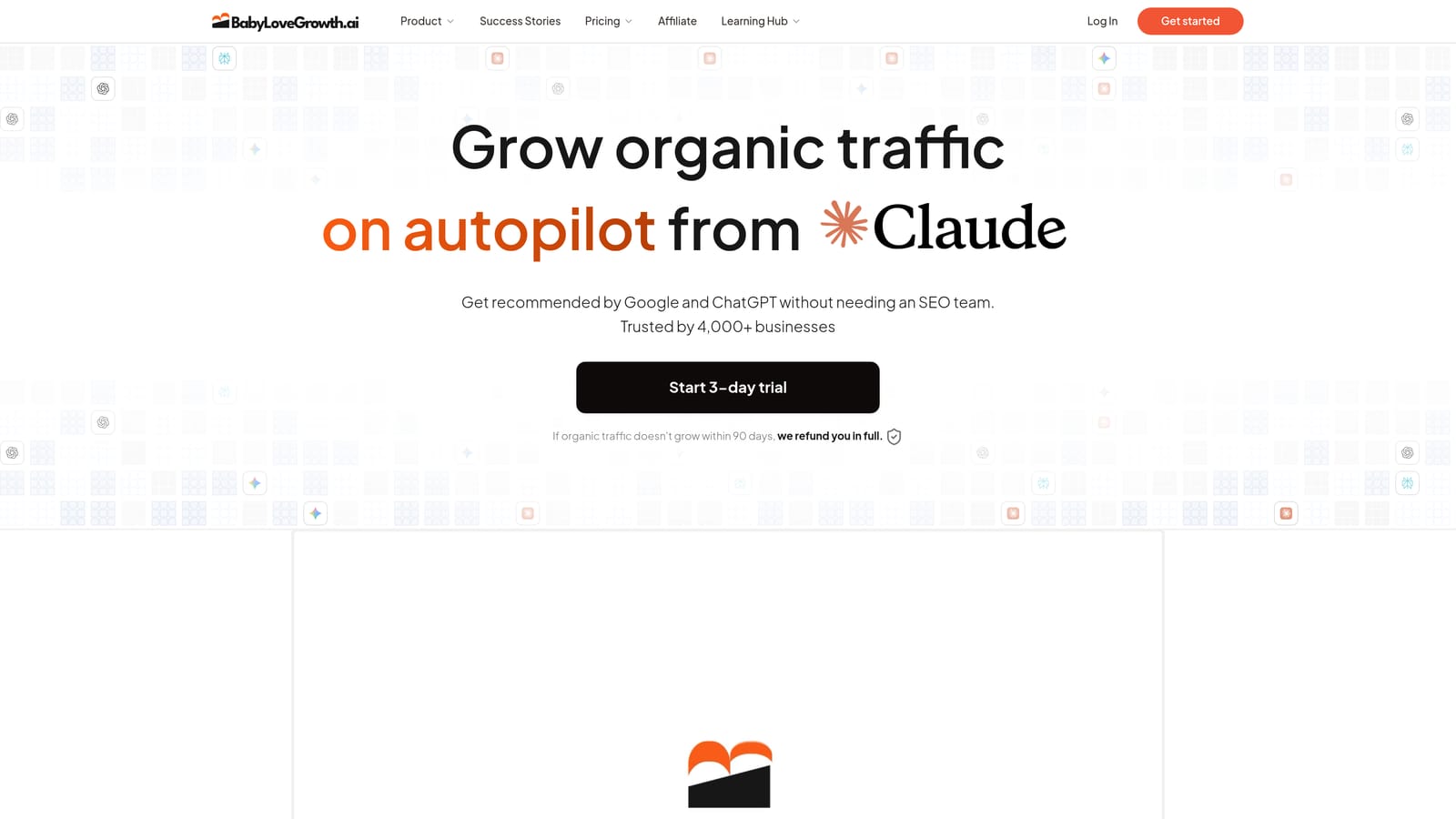 Screenshot of BabyLoveGrowth website
