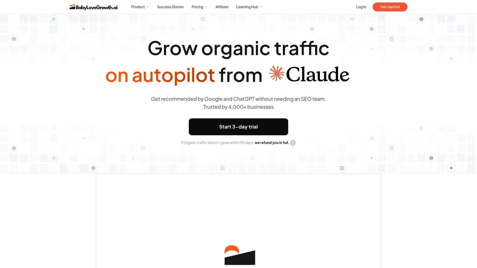 Screenshot of BabyLoveGrowth website