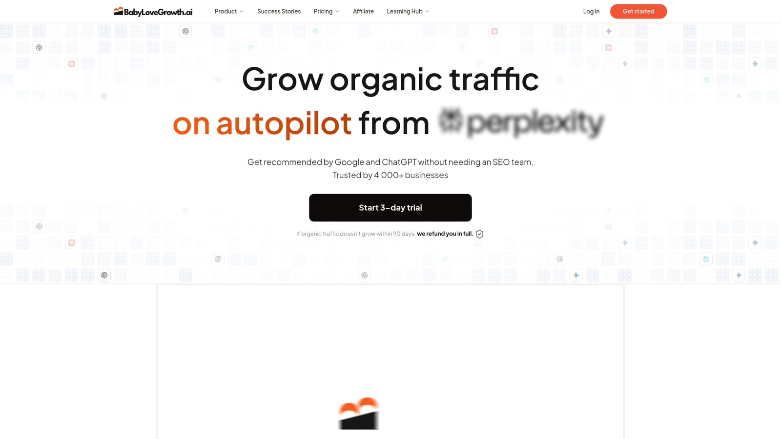 Screenshot of BabyLoveGrowth website