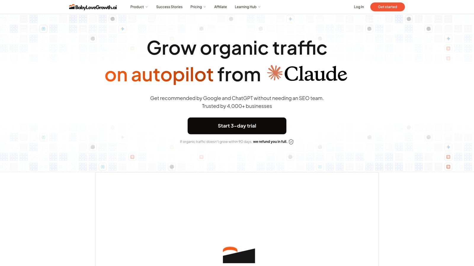 Screenshot of BabyLoveGrowth website