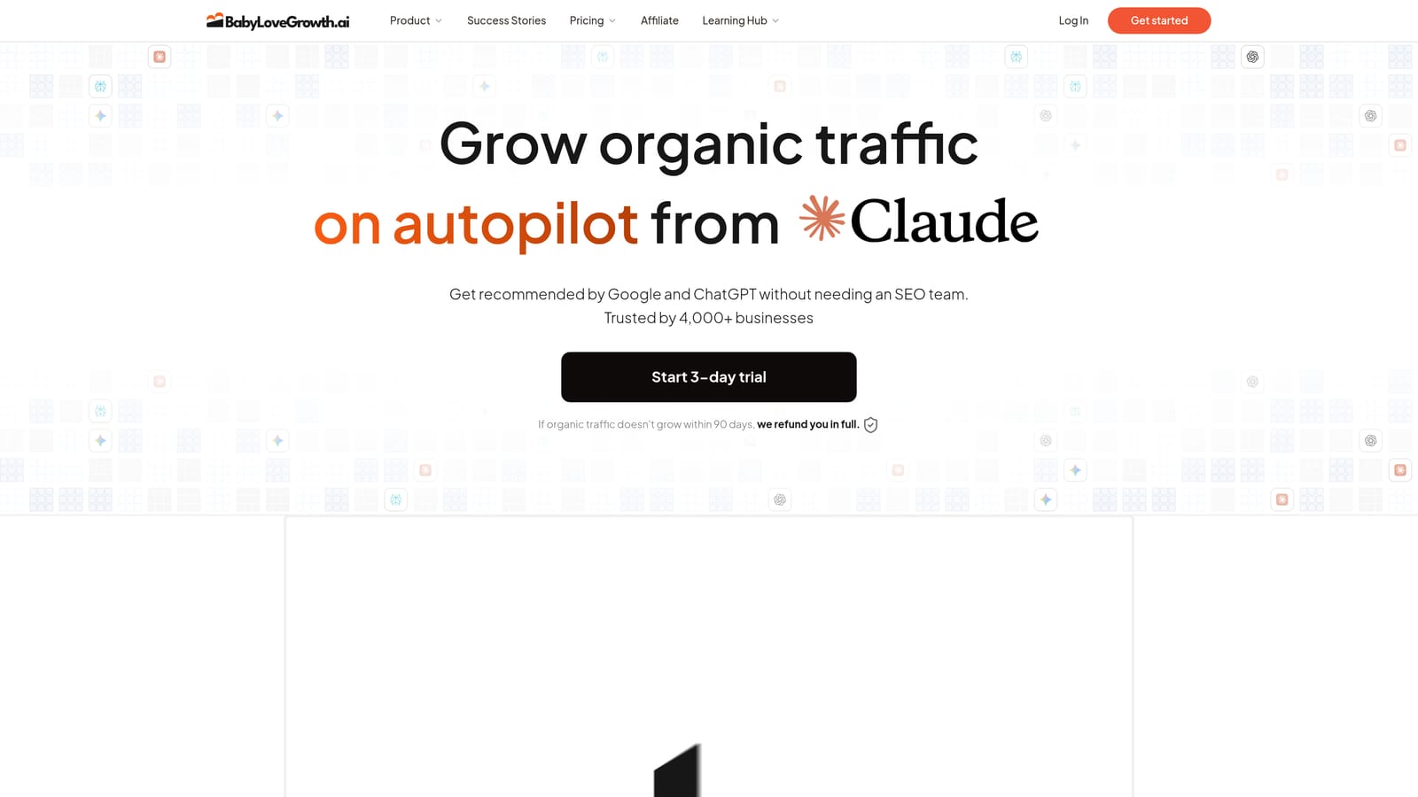 Screenshot of BabyLoveGrowth website