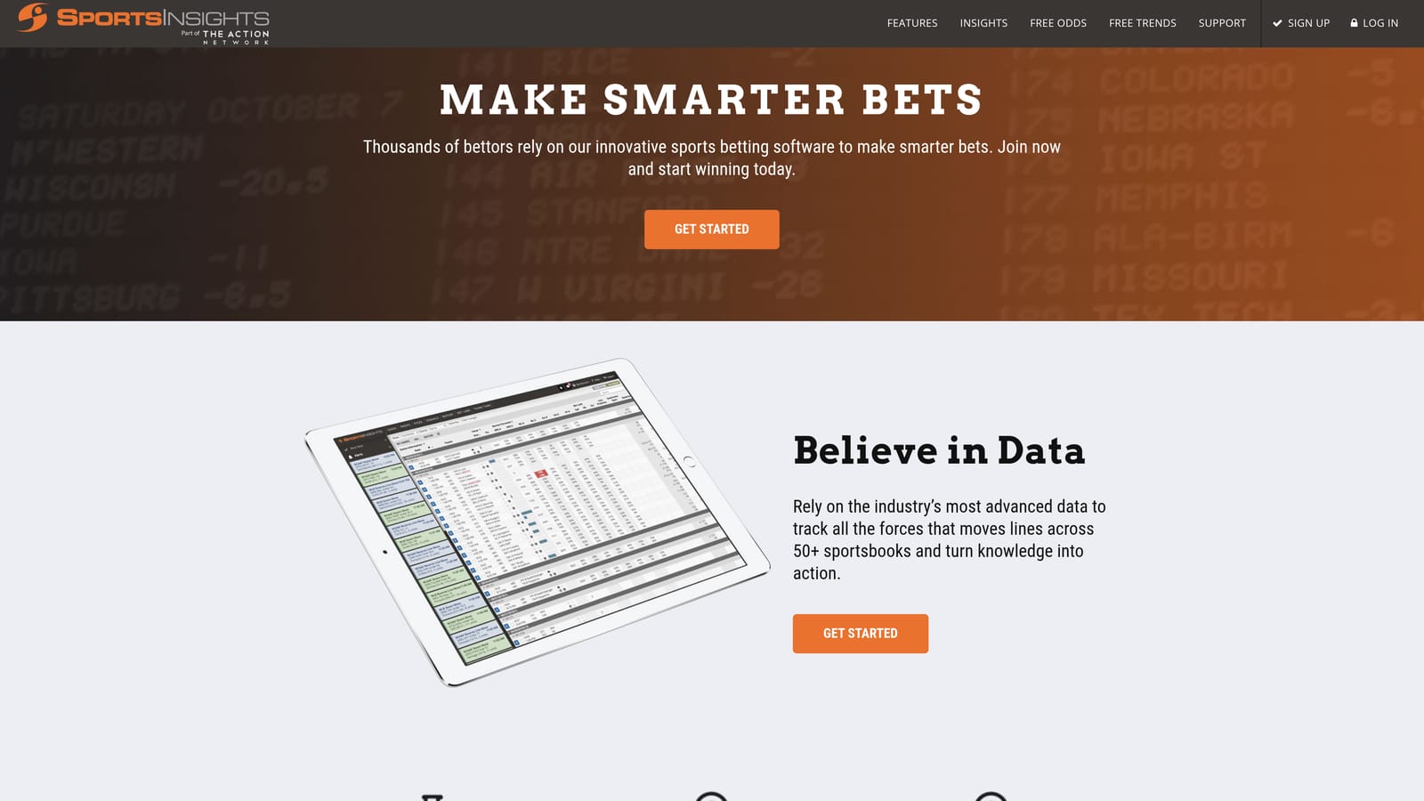 Screenshot of Bet Labs (Sports Insights) website