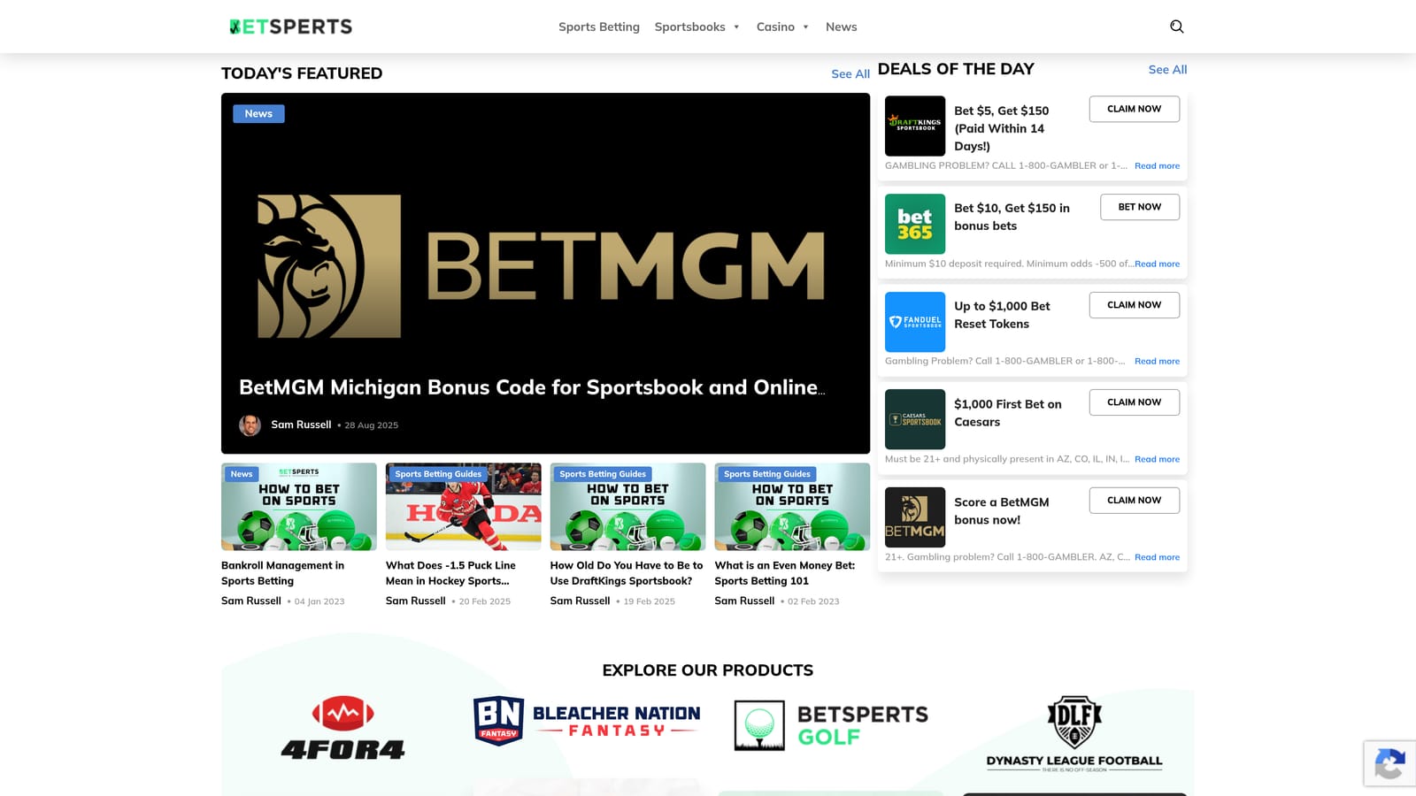 Screenshot of Betsperts website
