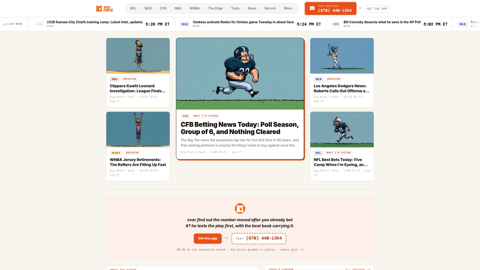 Screenshot of Big Mike website