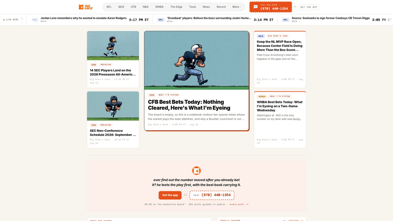 Screenshot of Big Mike website