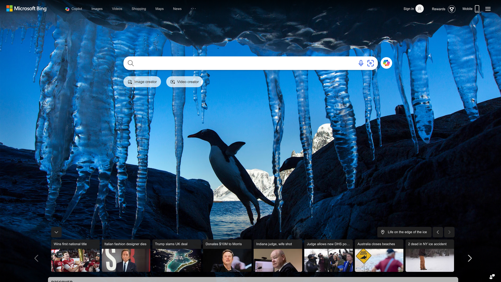 Screenshot of Bing Webmaster Tools website homepage