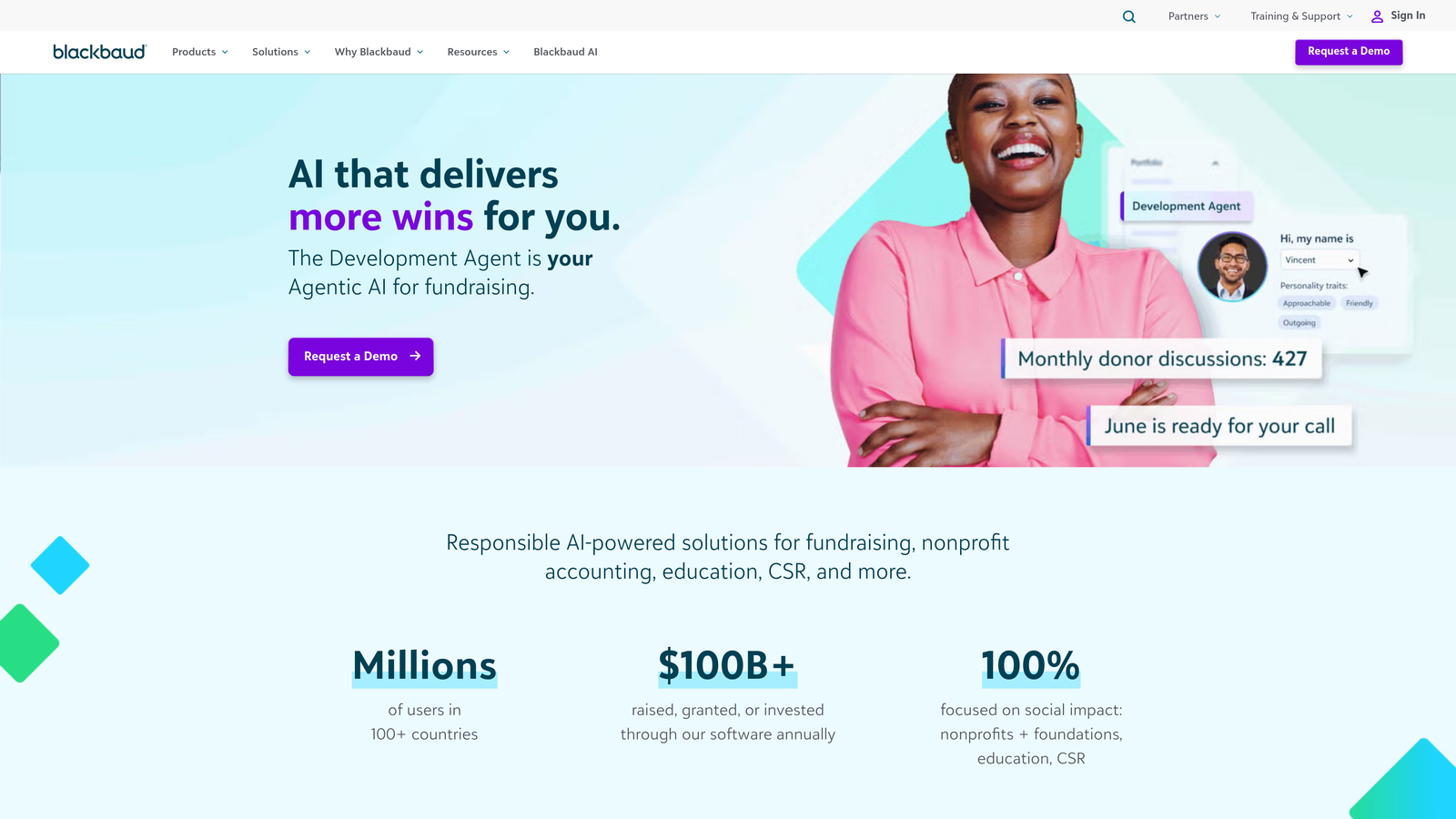 Screenshot of Blackbaud Enrollment Management website