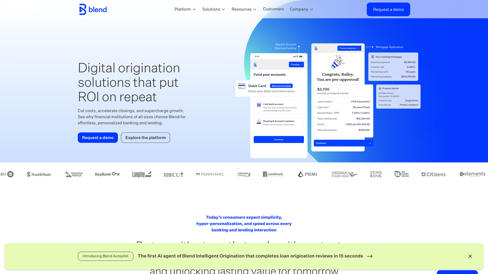 Screenshot of Blend website