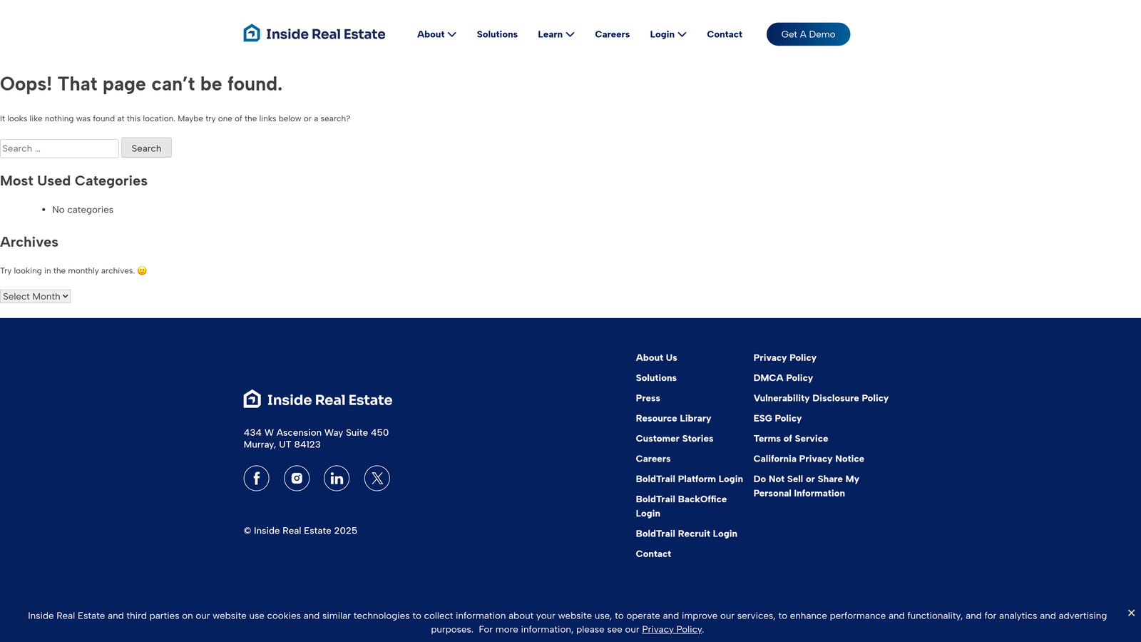 Screenshot of BoldTrail (formerly kvCORE) website