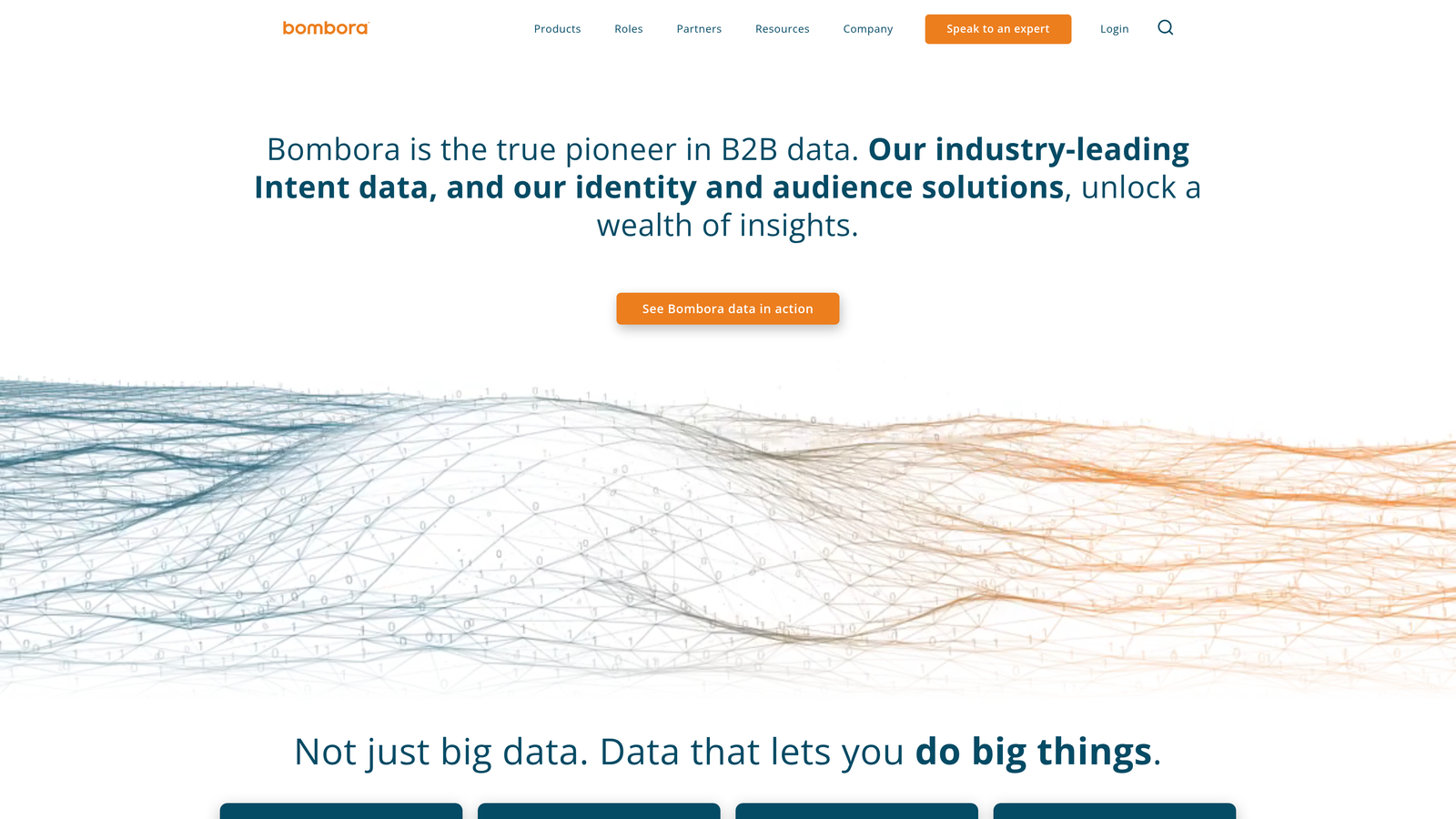Screenshot of Bombora website