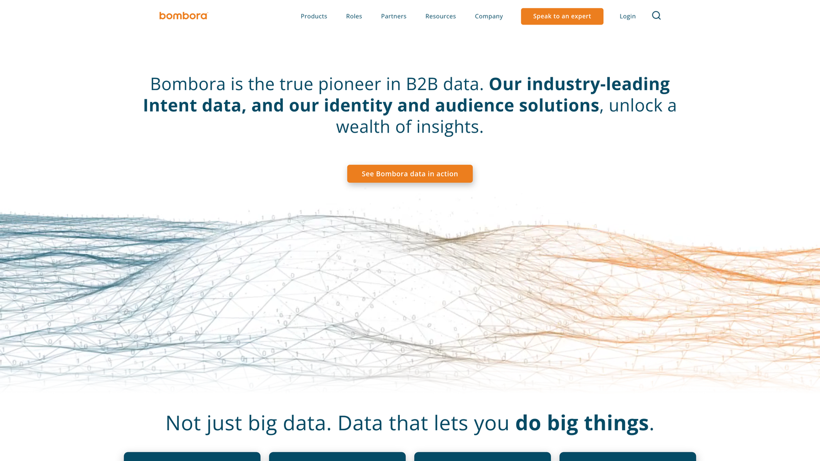 Screenshot of Bombora website