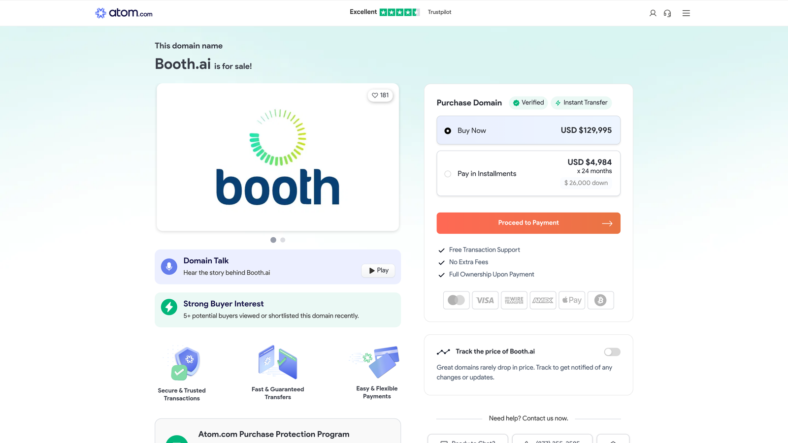 Screenshot of Booth.ai website