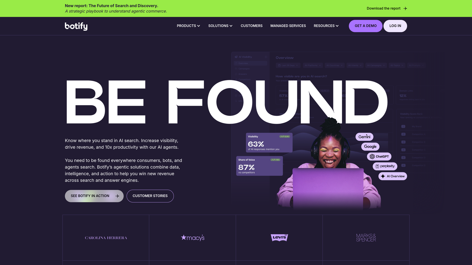 Screenshot of Botify website