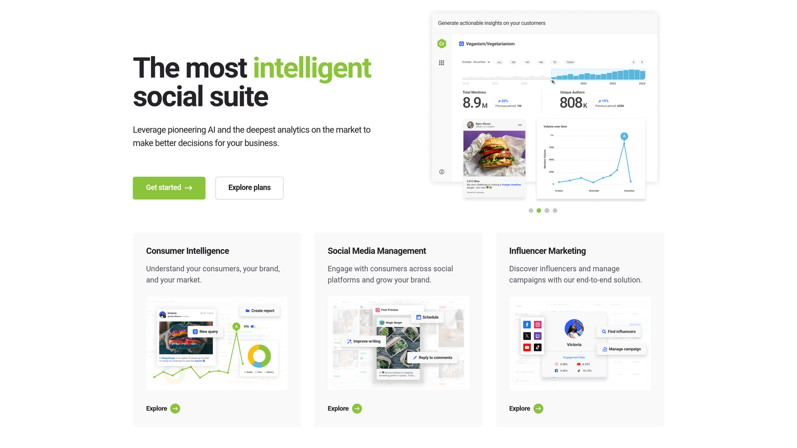 Screenshot of Brandwatch AI Insights website