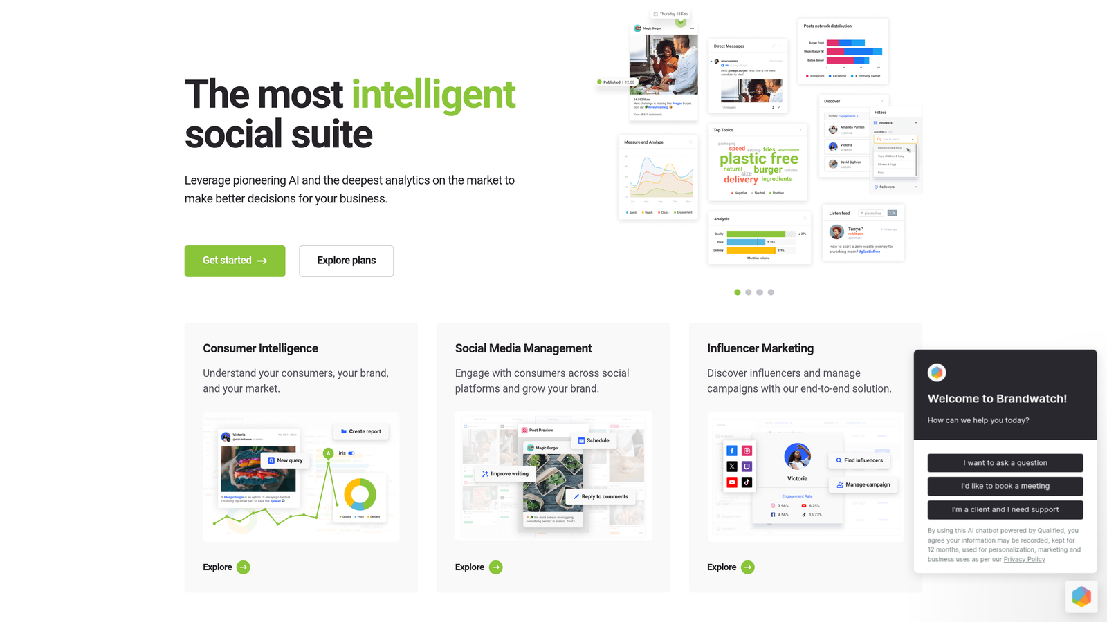 Screenshot of Brandwatch AI Insights website