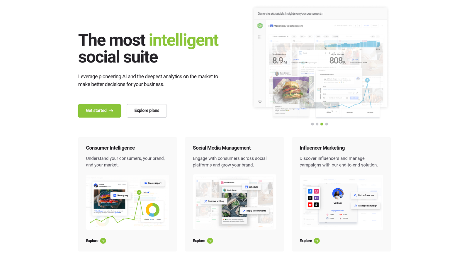Screenshot of Brandwatch website