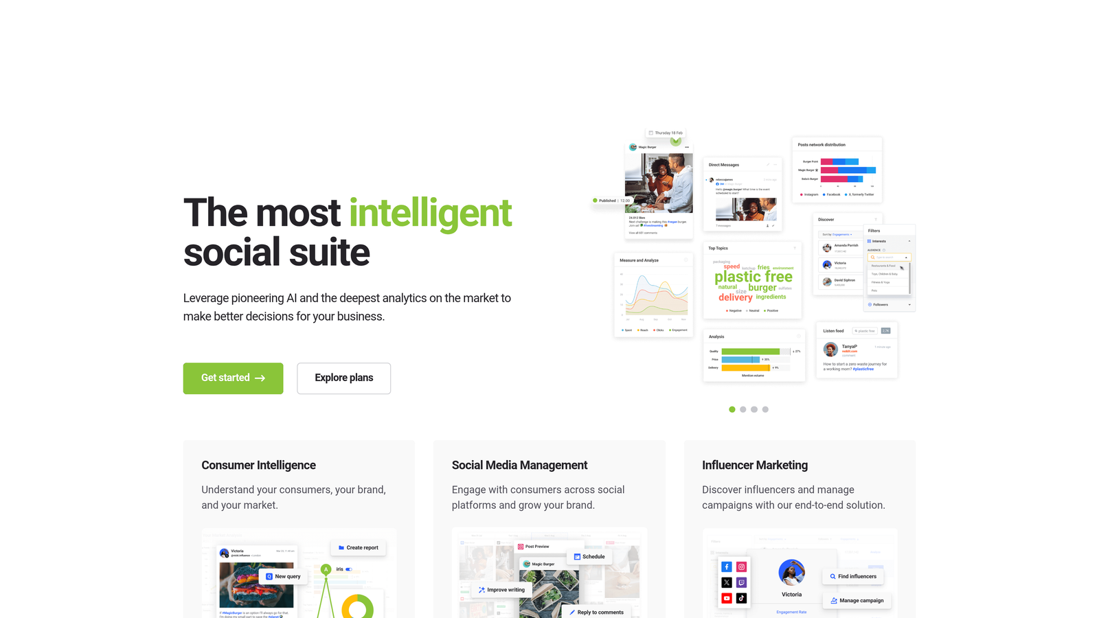 Screenshot of Brandwatch website