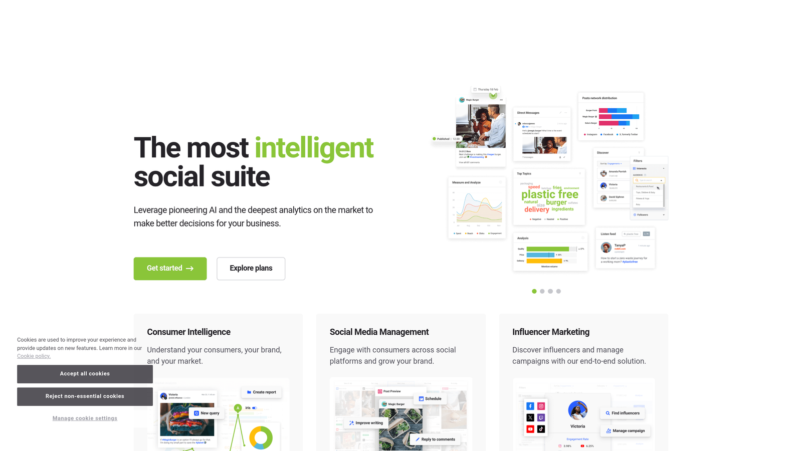 Screenshot of Brandwatch website