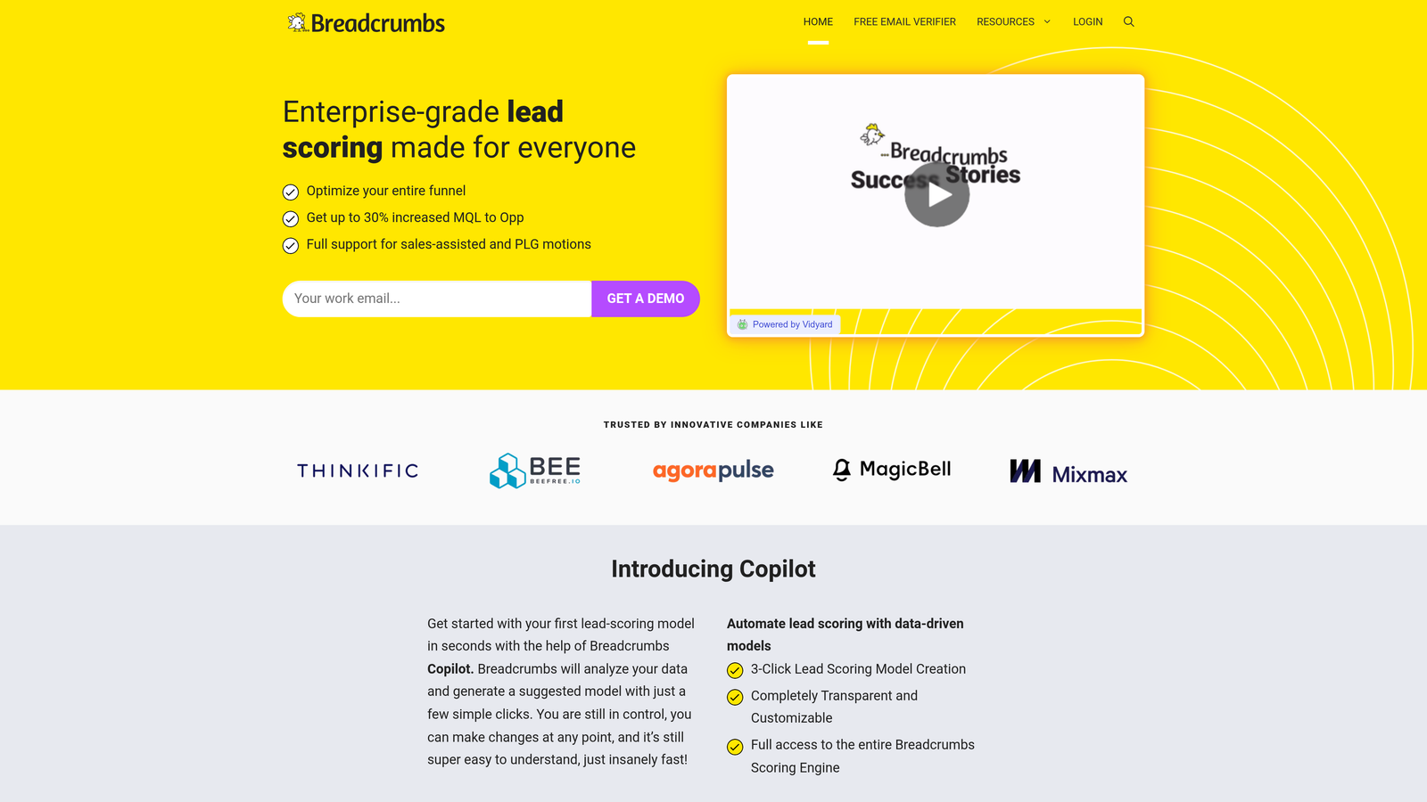Screenshot of Breadcrumbs website