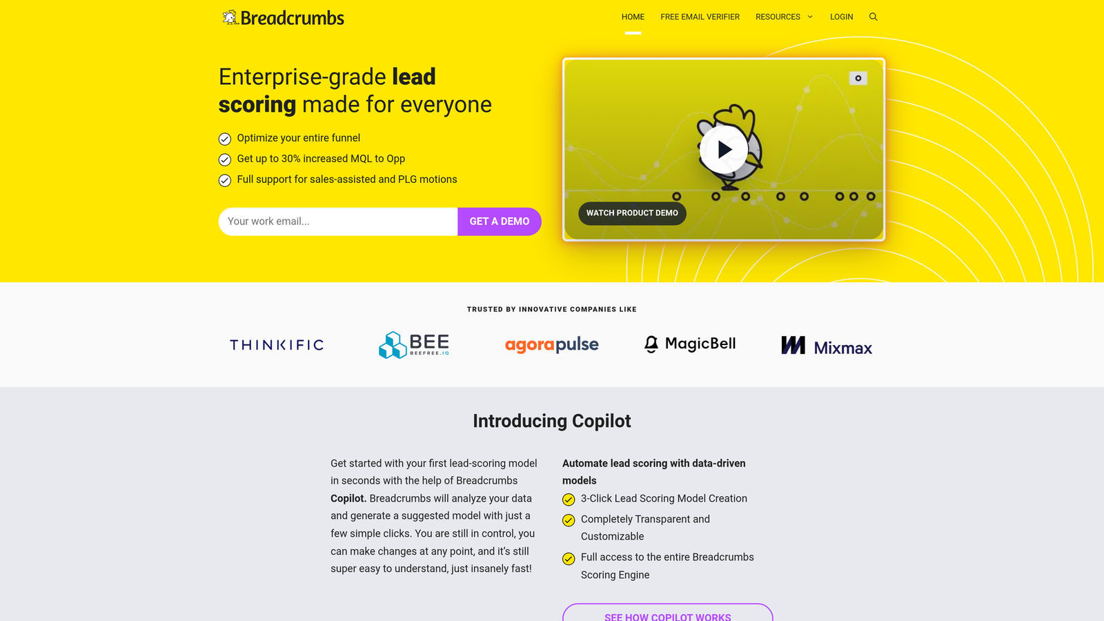 Screenshot of Breadcrumbs website