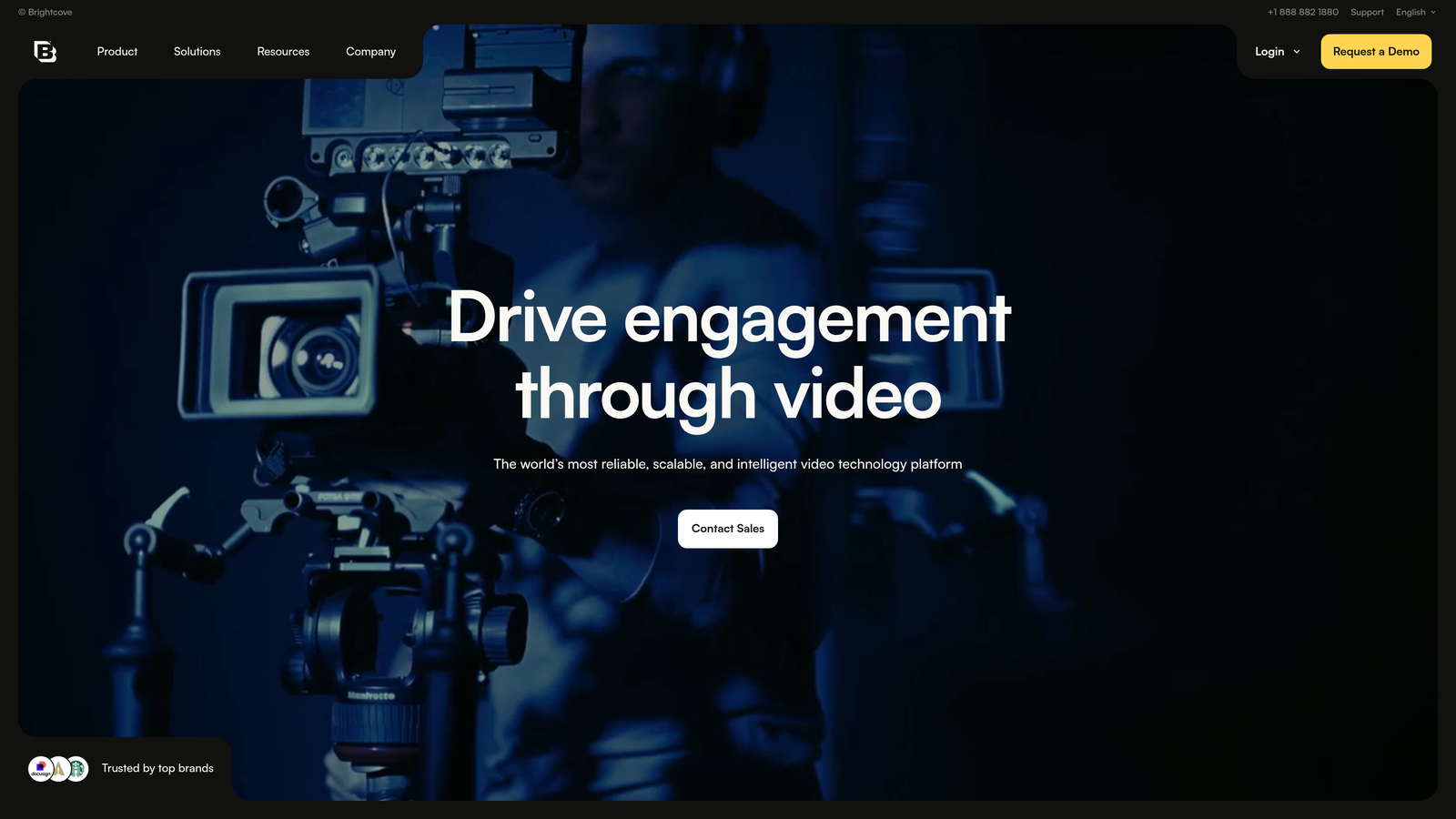 Screenshot of Brightcove website homepage