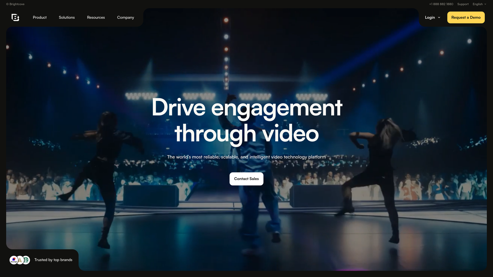 Screenshot of Brightcove website