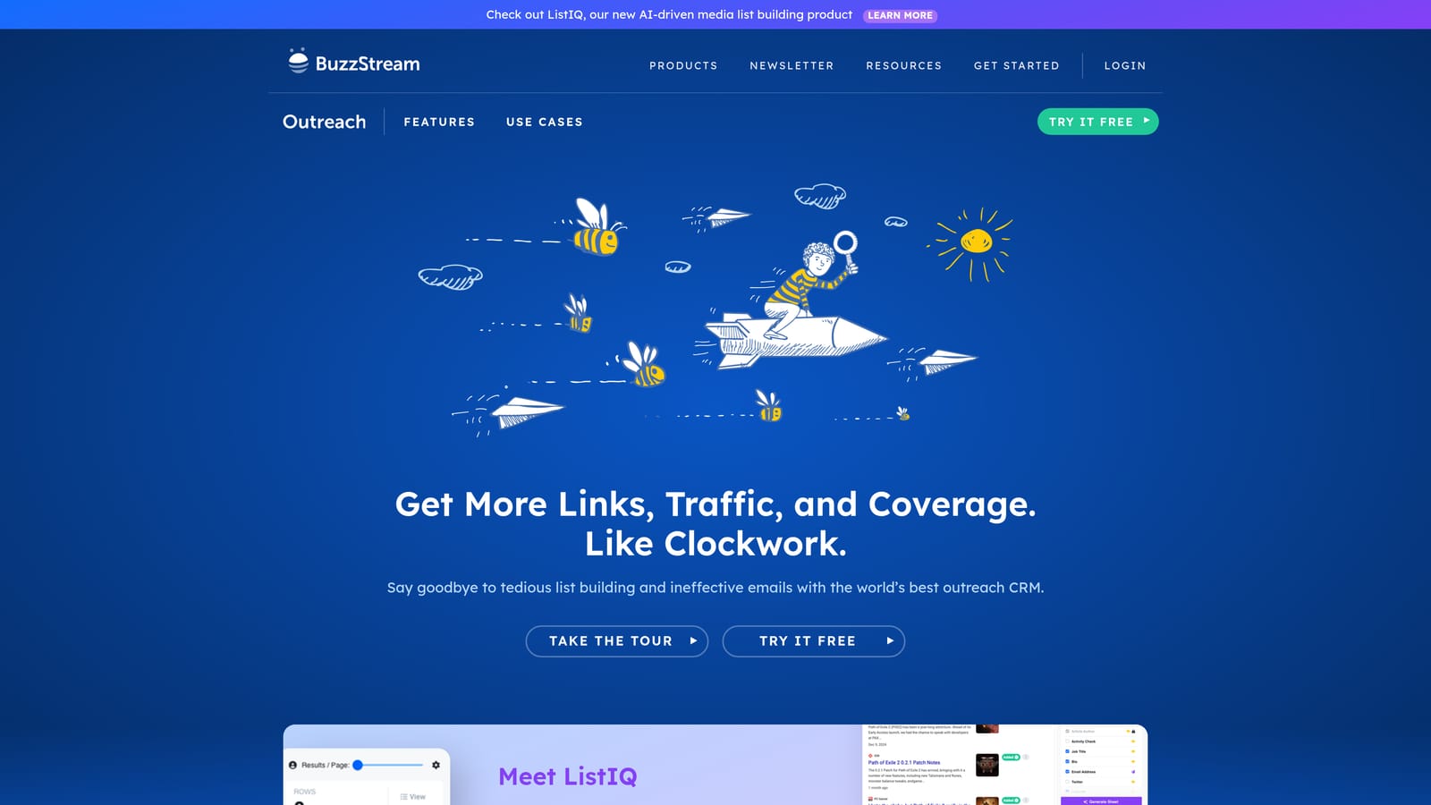 Screenshot of BuzzStream website