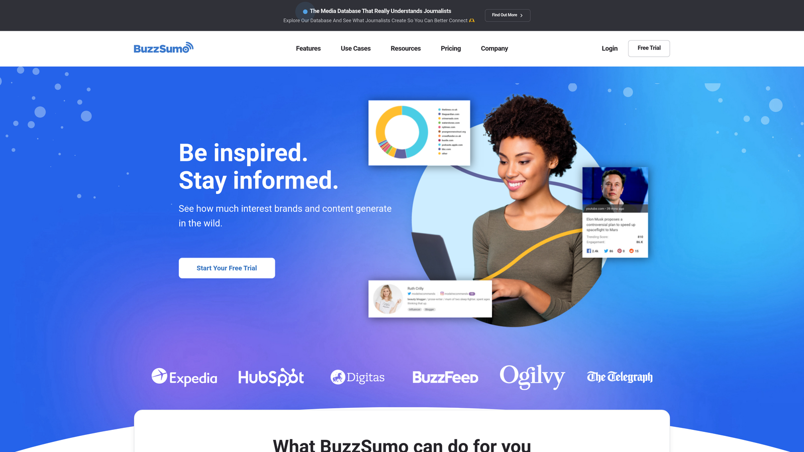 Screenshot of BuzzSumo website