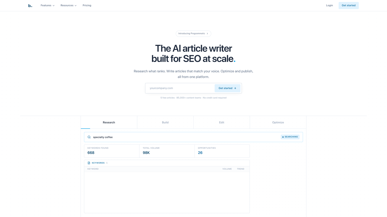 Screenshot of Byword website