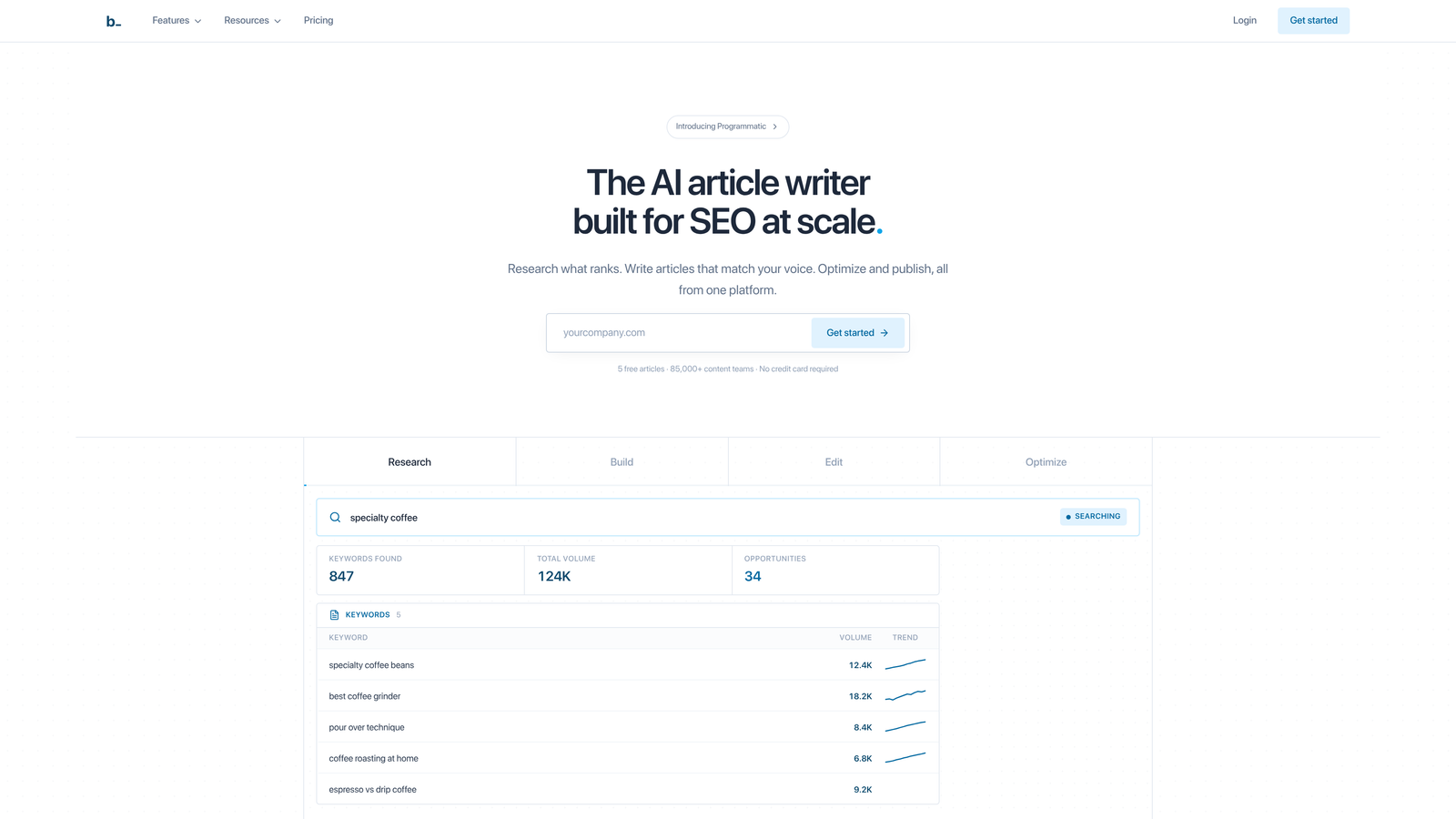 Screenshot of Byword website