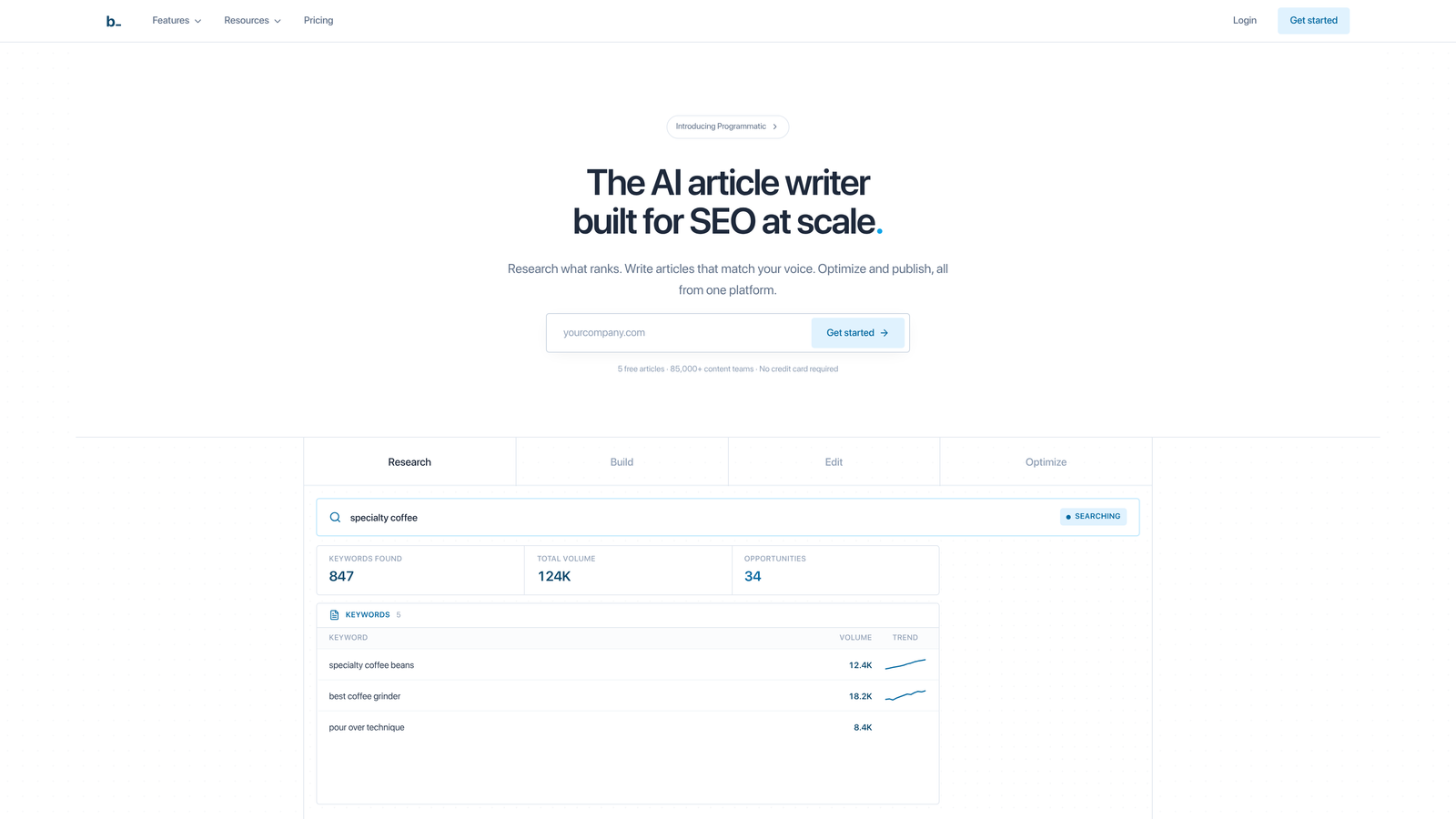 Screenshot of Byword website