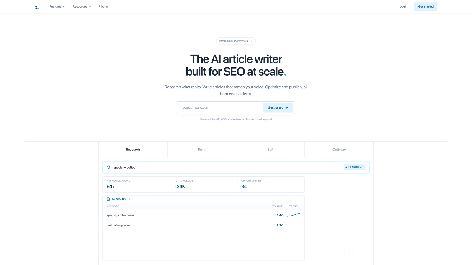 Screenshot of Byword website