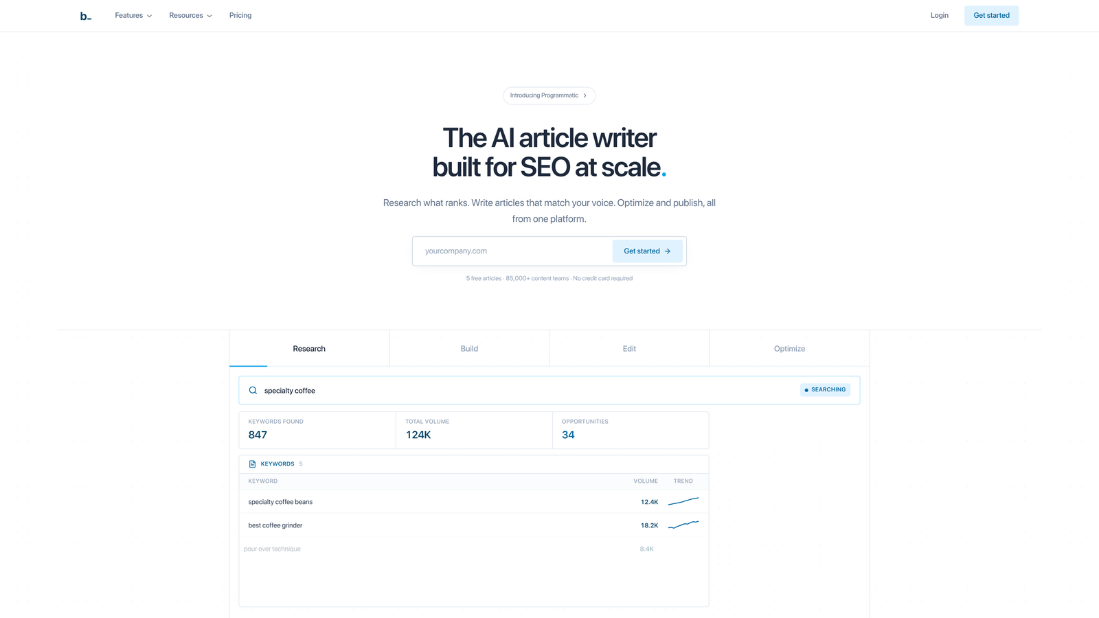Screenshot of Byword website