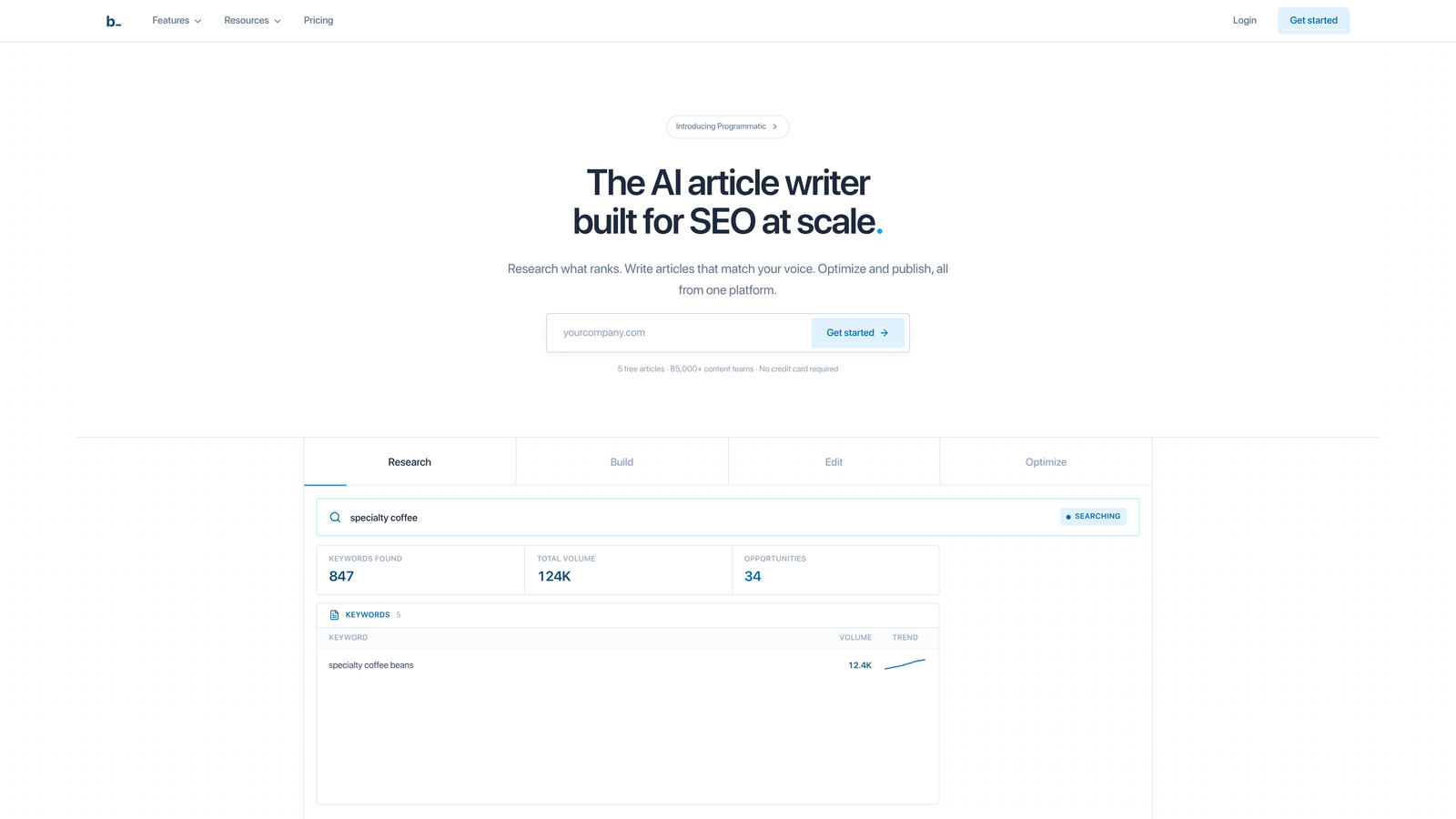 Screenshot of Byword website