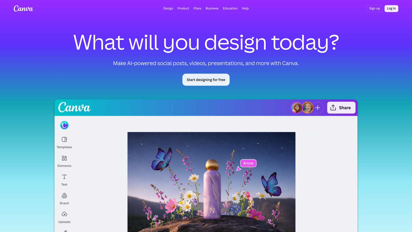 Screenshot of Canva Magic Studio website