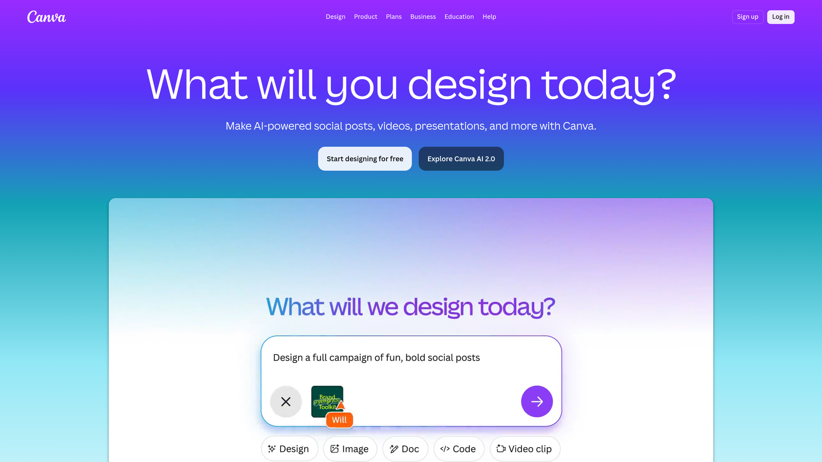 Screenshot of Canva Magic Studio website