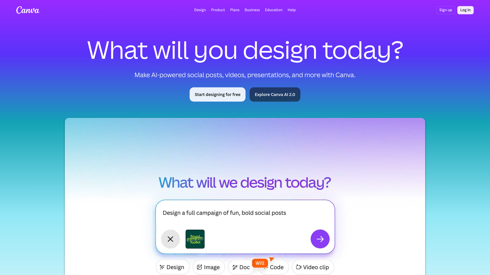 Screenshot of Canva Magic Studio website