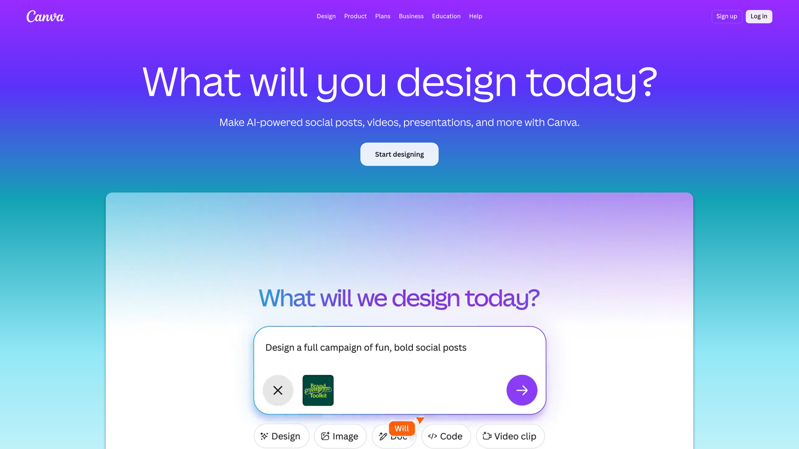 Screenshot of Canva Magic Studio website