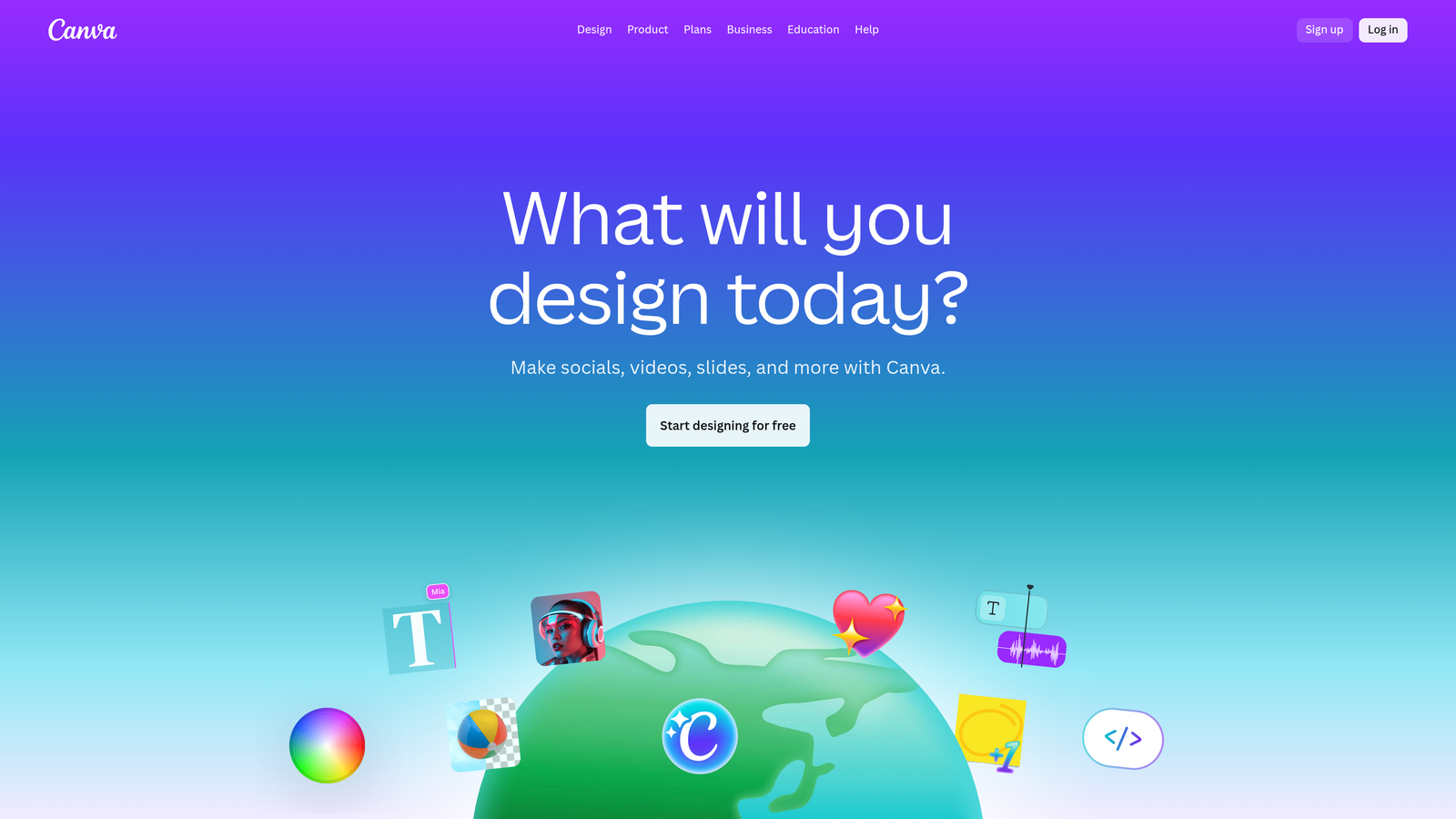 Screenshot of Canva Pro website homepage