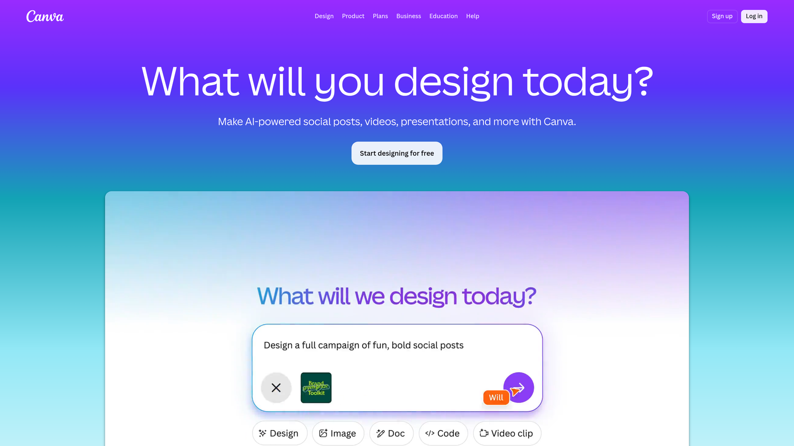 Screenshot of Canva Pro website