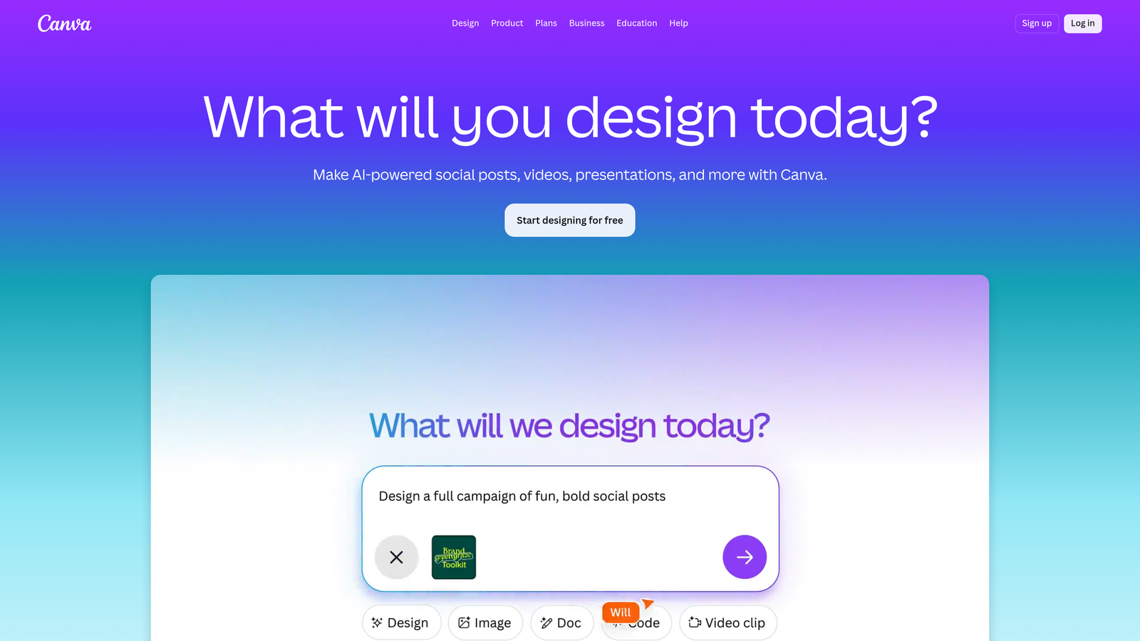Screenshot of Canva Pro website