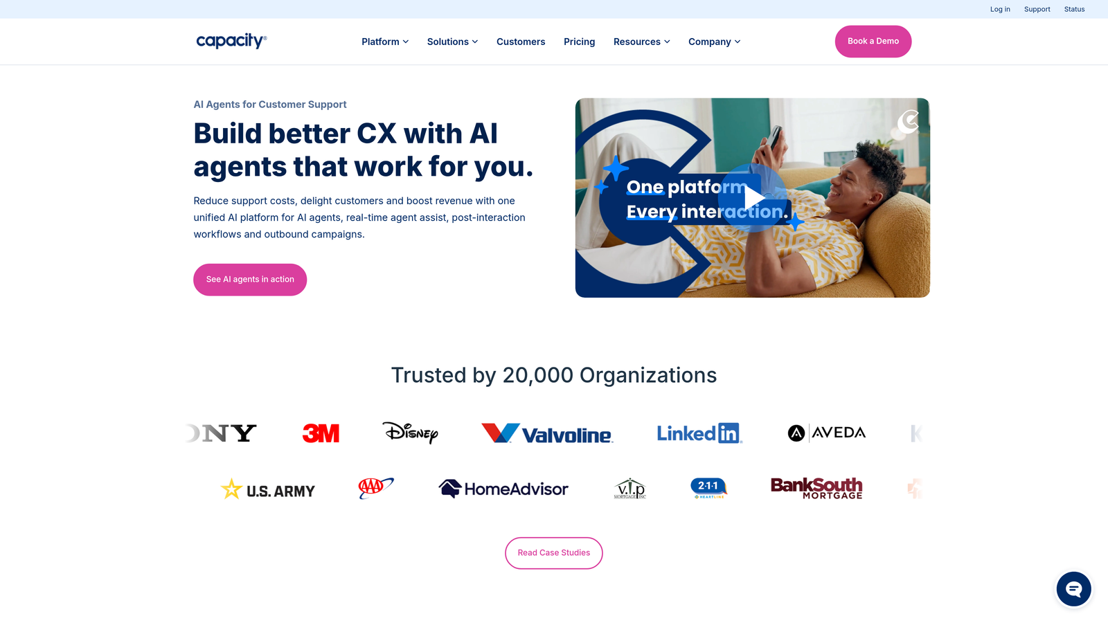Screenshot of Capacity website
