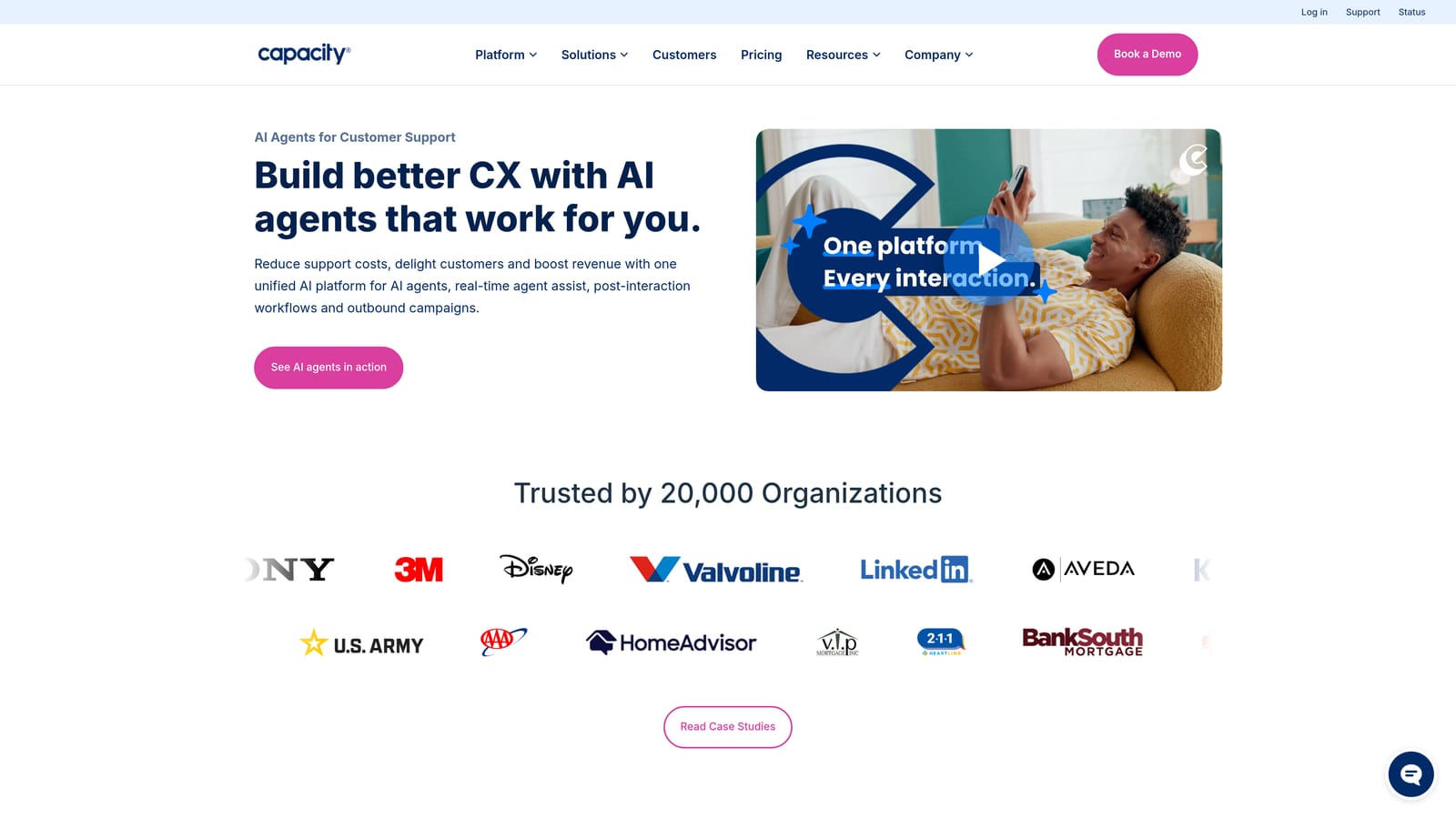 Screenshot of Capacity website