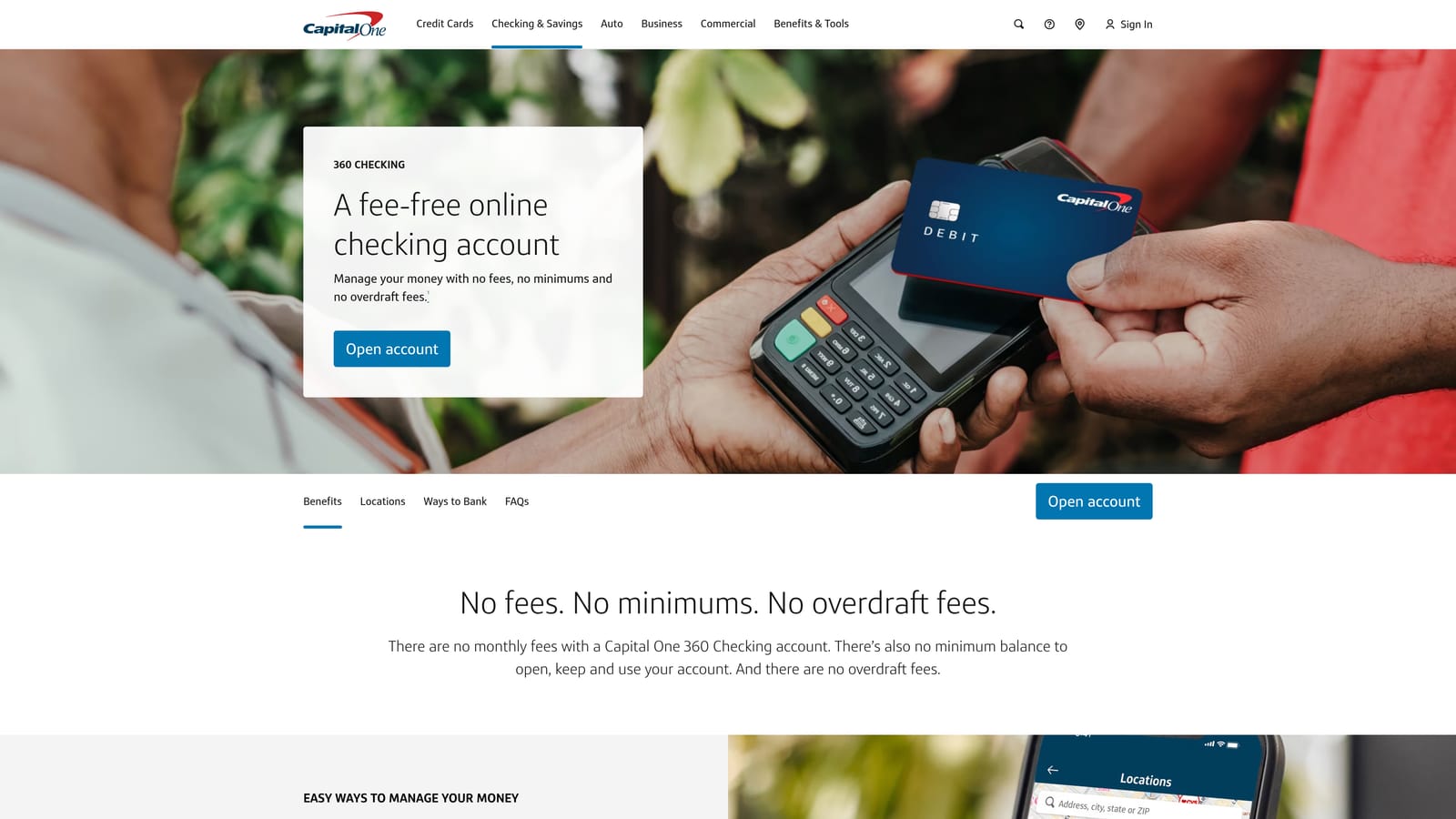 Screenshot of Capital One 360 Checking website