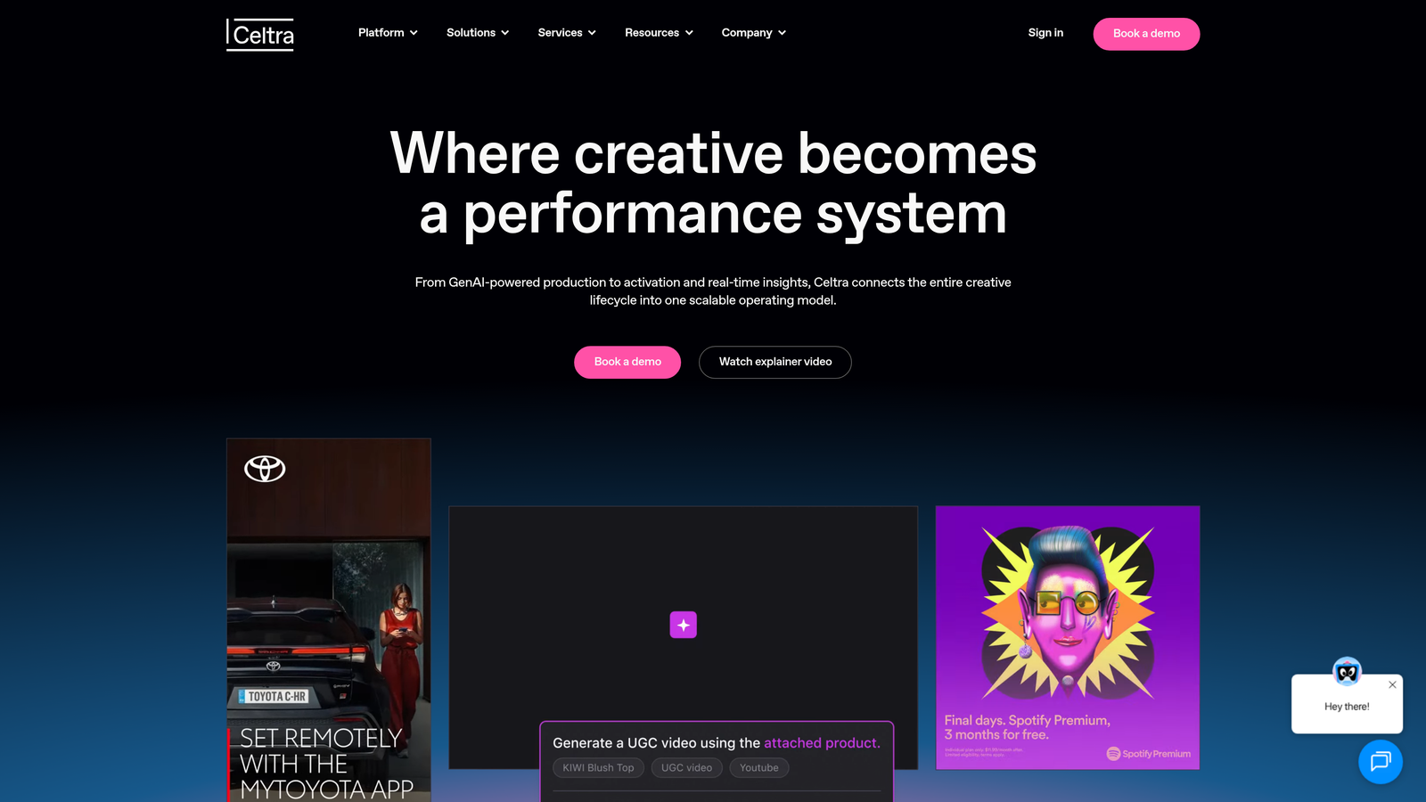 Screenshot of Celtra website