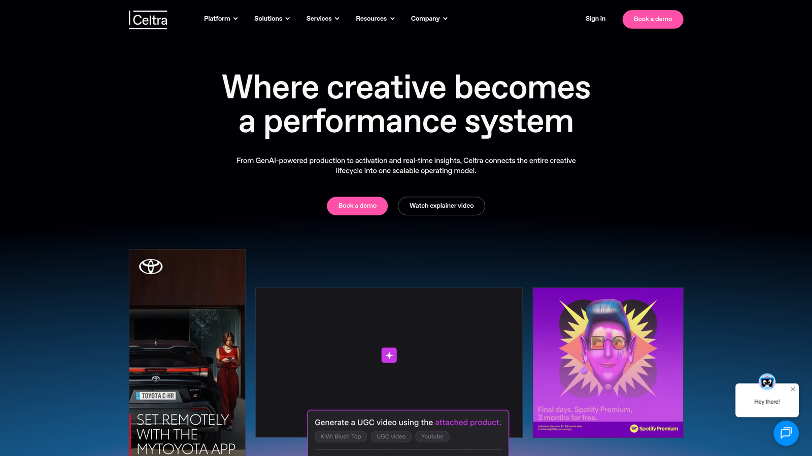 Screenshot of Celtra website